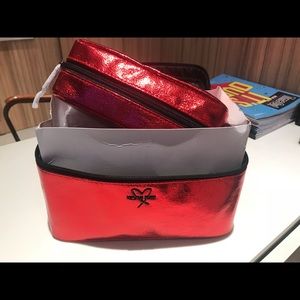 Victoria secret red makeup large bag NWT